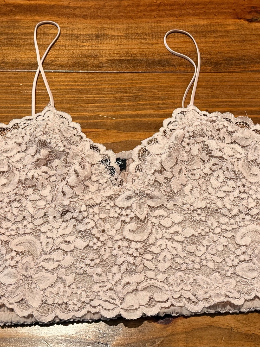 Express Lace Bralette Cami in Pale Pink